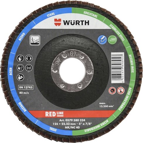 Диск лепестковый шлифовальный Würth 125 мм.